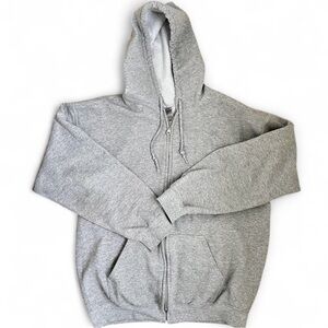 Gray Full-Zip Hooded Sweatshirt